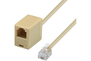 Waytex 39356 Rallonge téléphonique RJ11 male vers RJ11 femelle 5m beige