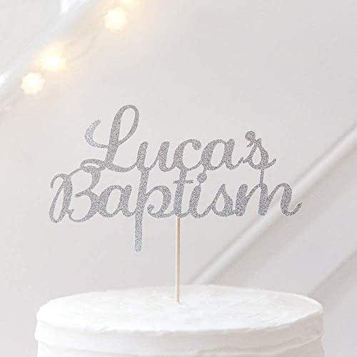 Christening Cake Topper Personalised with New Baby Name. Baptism Cake