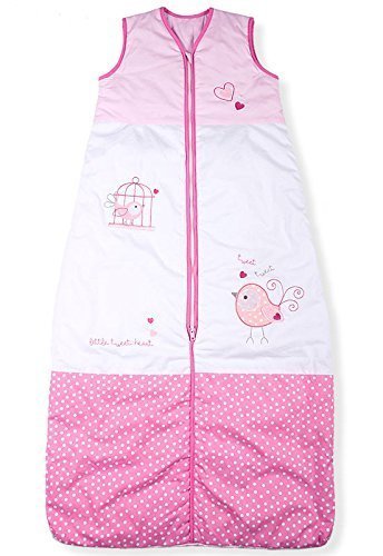 Baby Sleeping Bag, Tweet Little Bird, Kiddy Kaboosh Various Sizes, Summer Weight, 1.0 Tog, Size 3: 18-36 Months, Cosy & Safe, Perfect Presents, Machine washable