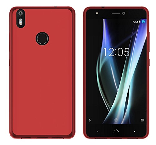 TBOC Funda de Gel TPU Roja para bq Aquaris X Pro  5 2 Pulgadas  de Silicona Ultrafina y Flexible