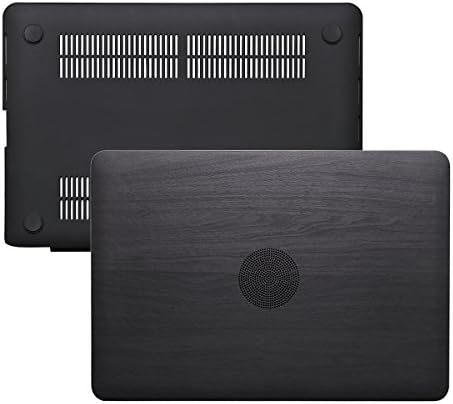 MacBook Pro 15 inches Retina Case (No CD-ROM Drive) - Ximeng Smooth Soft PU Leather Coated Hard Shell Protective Case Cover for MacBook Pro 15 inches with Retina display (A1398) (Black Wood Grain)