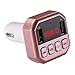 Produktbild Bluetooth FM Transmitter/kabelloses Autoladegerät/TF-Karte/Bluetooth-Freisprecheinrichtung/Ein-Knopf-Bedienung/Großbild-Display/Musik abspielen/Automatisches Ausschalten,Pink