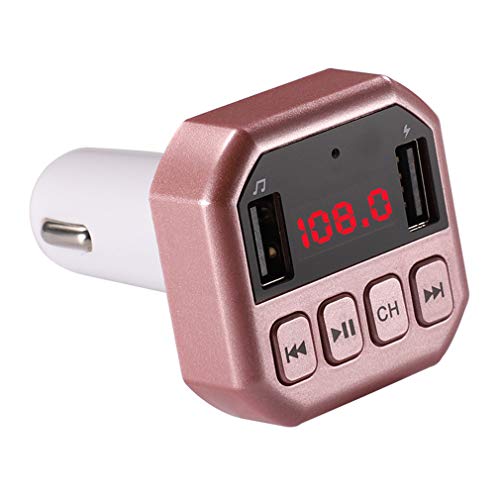 Preisvergleich Produktbild Bluetooth FM Transmitter / kabelloses Autoladegerät / TF-Karte / Bluetooth-Freisprecheinrichtung / Ein-Knopf-Bedienung / Großbild-Display / Musik abspielen / Automatisches Ausschalten,Pink