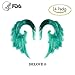 Produktbild DELOVE 14PCS Acryl Angel Wings Grey Marmor Ohrstöpsel 3MM-12MM + Mischfarben Acryl Spiral Taper Plug Gauge Stretching Kit-Vintage Angel Wings,Green