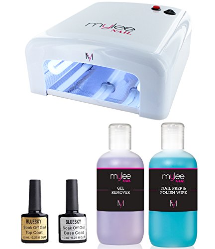 Mylee 36W UV lamp with Bluesky Top + Base coat and Gellux Prep + wipe and remover