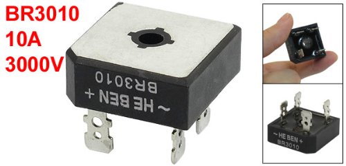 sourcingmap® 1000V 30A Metall Gehäuse Einzelphase Diode Brückengleichrichter schwarz silbern - 2