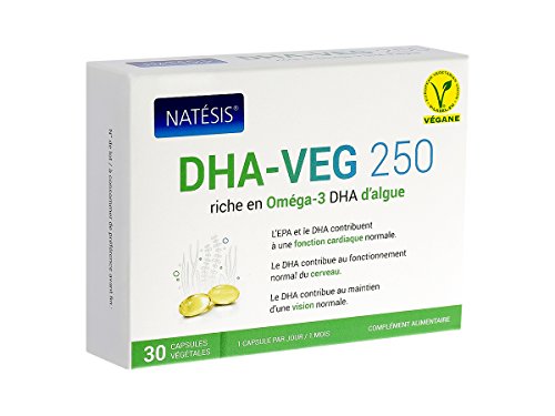 NATESIS - DHA-VEG 250 - Complément Alimentaire en Oméga-3 Certifié végan - 30 Capsules Végétales