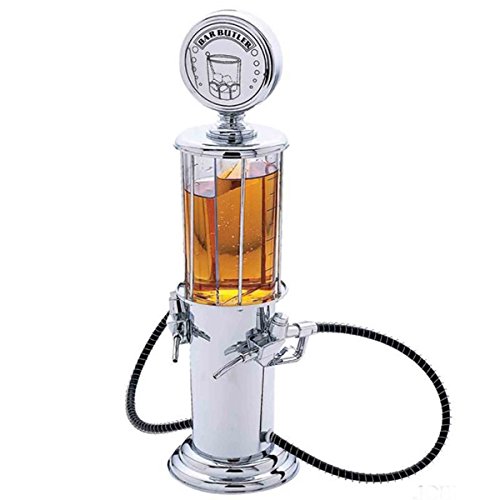 Retro Getränkespender im verchromten Nostalgie Design | Bar-Butler Zapfsäule mit Zapf-Schlauch für Party Getränke Dispenser Biertower Bierspender Zapfanlage Biersäule Schanksäule | Party Gadgets - 2