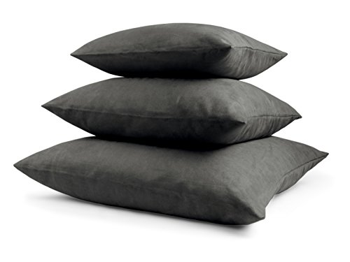 Kissenhüllen in Wildleder-Optik – angenehm weich & überaus robust – in 21 fantastischen Farben und 3 Größen (14 Farben in 60 x 60 cm), Doppelpack Kissenhüllen 50 x 50 cm, anthrazit - 6