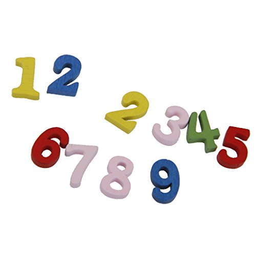 100x Holzbuchstaben / Holzzahlen Buchstaben-Alphabet Bastelzahlen – #3 - 5
