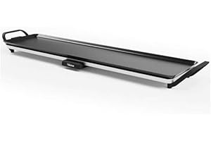 Tristar Grill de table slim XL - Grande surface de cuisson de 90 x 23 cm - Thermostat réglable - Revêtement antiadhésif - Bac collecteur de graisse amovible - Facile à nettoyer - BP-2669