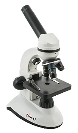 EISCO Premium Student Monocular Duo-Scope Cordless LED Microscope Dual Illuminated For Slides & Small Solid Objects Cordless Portable