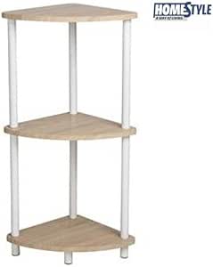 Scaffale Angolare Per Bagno 4 Piani - Legno Naturale, 30x30x110 Cm, Portaoggetti Multiuso