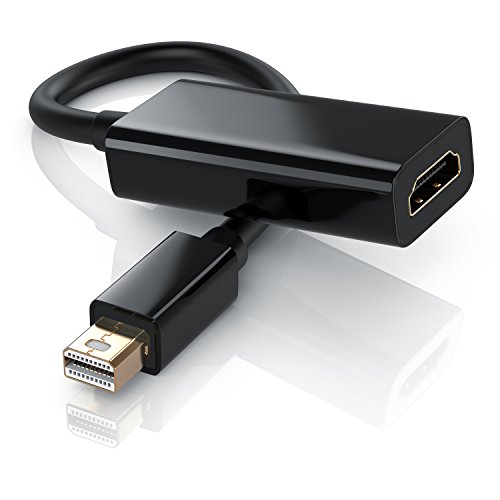 Full HD mini Displayport zu HDMI Adapter / Kabel (1080p) inkl. Audio Übertragung | miniDP Stecker zu HDMI Buchse | ideal für alle Apple-/ Lenovo Produkte / PC-Grafikkarten uvm. | vergoldete Kontakte - 2