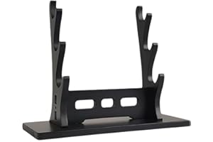 FGBETCV Flötenständer aus Holz, für Flöten, Schwert, Schreibtischhalter, mehrstöckiger Ständer zum Sammeln von Flöten und Scheiden, robuster Holzhalter für Musikzimmer (schwarz, 3 Etagen)