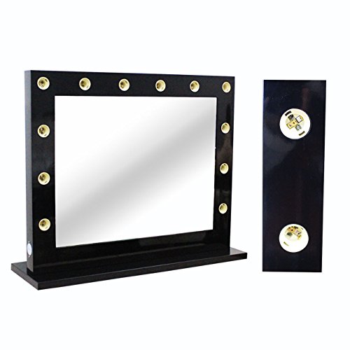 Black Hollywood Makeup Mirror with lights Vanity Lighted Beauty Theatre Mirror 8065 - 7