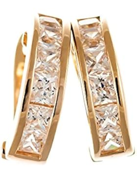 Isady – Nabilia Gold – Ohrringe Damen – Kreolen - 18 Karat (750) Gelbgold platiert – Zirkonium