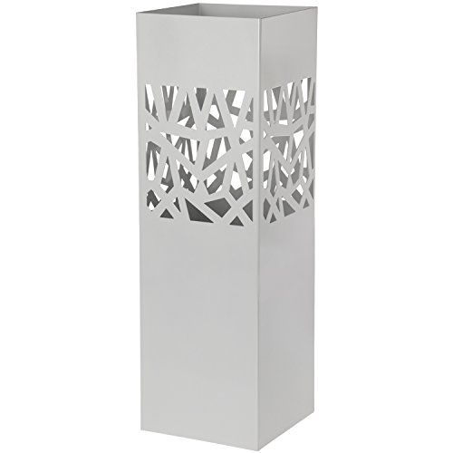 Paraguero Metal Blanco Cuadrado _15x15x49 Cm