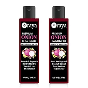 Oraya Red Onion Hair Oil With Blend For Hair Growth, 100 ml (Pack of 2)