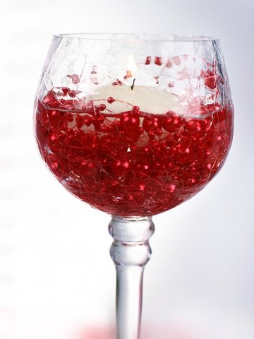 SiDeSo® Perlengirlande rot 5 Stück á 1,3m Tischdeko Hochzeit - 3