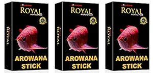 RichBay Royal Arowana Fish Sticks Fish Food Economical Combo Set of 3, brown, 100 grams