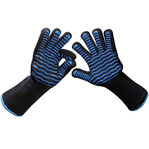 spécifications Mzl Gants en Silicone Haute température 500 degrés BBQ Ignifuge Anti-dérapant Multifonctionnel Isolation Gants Gants Four à Micro-Ondes