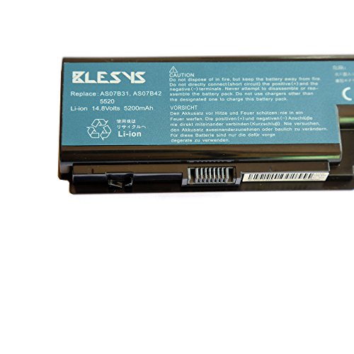 BLESYS – 14.8V/5200mAh ACER Aspire 5520 5710 5720 5910G 5920 6920 7220 7520 7535 7720 7735 7736G 7738 8920 Serie Laptop Akku Ersatz für Acer AS07B41 AS07B71 AS07B51 AS07B31 AS07B32 AS07B42 AS07B52 AS07B72 akku - 2