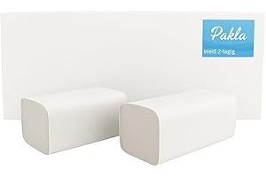 ‎ENPACK Enpack Pakla 4000 Blatt Weiße Papierhandtücher - 2-lagig, 25 x 23 cm ZZ-Falz - Universal Einweghandtücher für Spender - Allzweck Papiertücher - Einmalpapier, Spendergeeignet