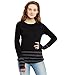 Hypernation Black and Grey Stripe Round Neck Thumb Insert Cotton T-shirt For Women RS.749.00