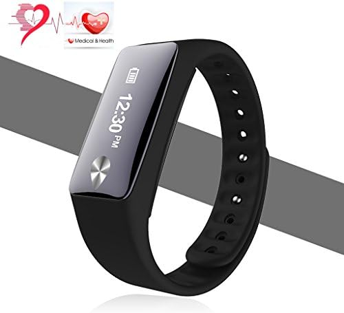 Bluetooth Fitness Tracker Bluetooth M3 Pulse Heart Rate And Calorie Burned Sport Monitor With Pedometer Bracelet, IP67 Waterproof Touch Screen Smart Bracelet ( Color : Black )
