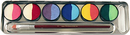 Eulenspiegel 206102 – Schminkpalette aus Metall, Split Cake, 1 Pinsel und 12 Farben - 2