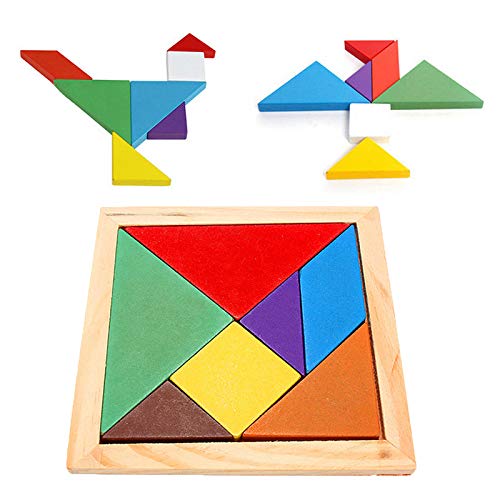 Auveach Tangram Gioco Da Tavolo Legno Puzzle Bambino Arcobaleno Giocattoli Educativi Fai Da Te