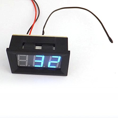 lzn DC 12V Digital Thermometer -30~+70℃ Temperatur Detektor LED-Anzeige Test Temperature Sonde mit Temperaturfühler 4.5V-28V - 2