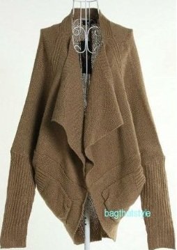 Women's Batwing Cape Poncho Knit Top Cardigan One Size (Camel)