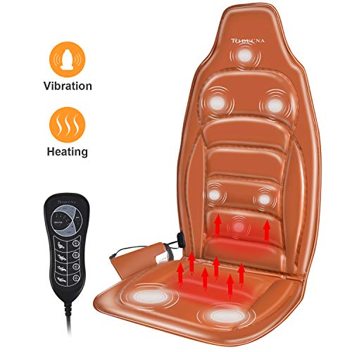 Preisvergleich Produktbild Massagesitzauflage Massageauflage Rückenmassagegerät mit Vibration und Wärmefunktion Massage Matte mit 8 Motoren 5 Auto-Programme 4 Modi 3-Geschwindigkeiten für Nacken Schulter Rücken und Gesäß