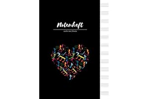 Notenheft: Din A4 | 104 Seiten: Blanko Notenpapier für Musiker | Blanko Notenblock zum Eintragen und Selberschreiben