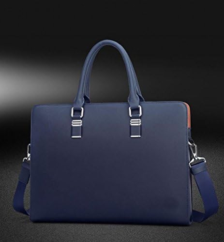 Q package Business Men Handbag Messenger Bag Male Package Fashion Briefcase Single Cross Section Hand Bag,Blue,14 inch