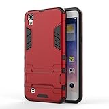 yhuisen New 2 in 1 Armour Tough Stil Hybrid Dual Layer Armor Defender PC Hard Cases mit Ständer [stoßfest Fall] für Huawei Honor 8 OnePlus 3 LG X Power, Silikon, rot, LG X Power - 