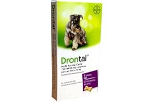 DRONTAL CentroVete Bayer Vermifugo antiparassitario per Cane in compressa (6 CPR) - combatte i Principali parassiti intestinali