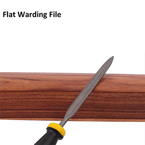 Tily 5 x 180 mm verschiedene Mini Hand Datei Holz Raspel Set mit Gummi Griff (6pcs) - 7