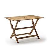 Fácil limpieza KitGarden - Mesa Plegable Jardín Madera Acacia FSC, 110x70x72 cm, Madera Natural, Porto