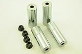 SET OF 4 BMX CHROME STUNT PEGS 14mm AXLE + NUTS 4” (100mm) 40mm DIA GRIND PEGS