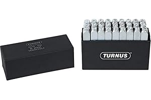 Turnus 331-004 0007697230004 Nickel Plated Letter Stamp Set, Silver, 75-100 mm, Set of 27 Pieces