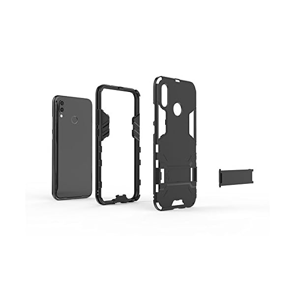 Huawei P20 Lite Funda, MHHQ 2in1 Armadura Combinación A Prueba de Choques Heavy Duty Escudo Cáscara Dura PC + Suave TPU Silicona Rubber Case Cover con soporte para Huawei P20 Lite -Red - Imagen 5