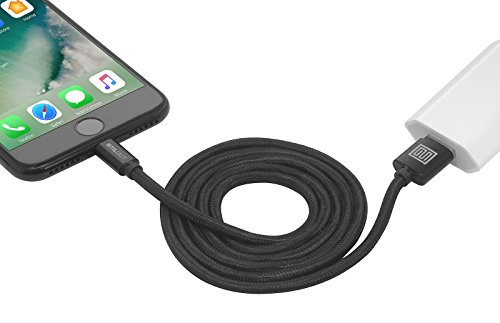 StilGut Premium Lightning Kabel, Apple MFi zertifiziertes Daten-/Ladekabel, Lightning auf USB, 1m Länge, Schwarz - 4