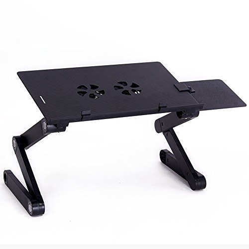 EGOGO Einstellbare Multifunktionale Laptop Stand Notebook Tisch Schreibtisch Fold-Out-Schicht Bett Tablett mit Ventilator und abnehmbare Maus Tray EGOGO Einstellbare Multifunktionale Laptop Stand Notebook Tisch Schreibtisch Fold-Out-Schicht Bett Tablett mit Ventilator und abnehmbare Maus Tray