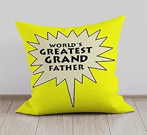 DreamVio Soft Fabric Cushion, Pillow for World's Best Dad,Pyare Papa,Gifts for Daddy,Grandpa on Birthday's & Father's Day Color : Yellow Size : 12 x 12 inch Design 54