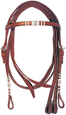Lakota Bridle Western Rawhide Trim, Complete with Reins