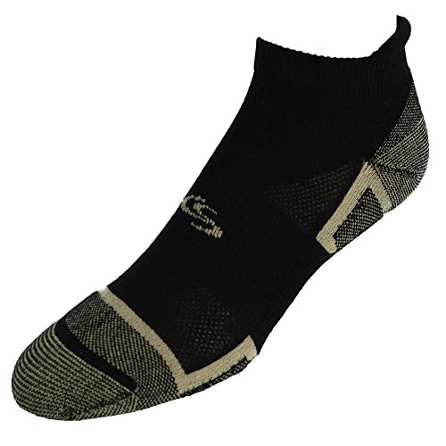 Preisvergleich Produktbild Copper Sole Herren-Socken mit niedriger Schnitt, 2 Paar, Schwarz