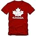 Kanada Ice Hockey T-Shirt | Herren | Ahornblatt | Eishockey WM 2015 Canada | CAN | Vintage | 100 % Baumwolle | XS-5XL, Farbe:rot (red);Größe:3XL